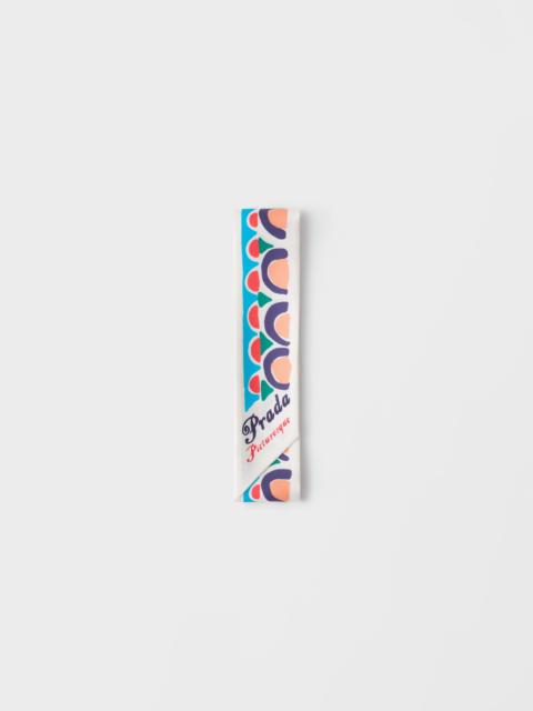 Prada Printed silk twill skinny scarf