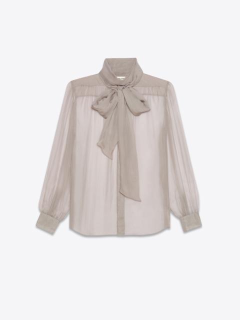 SAINT LAURENT lavallière-neck blouse in silk muslin