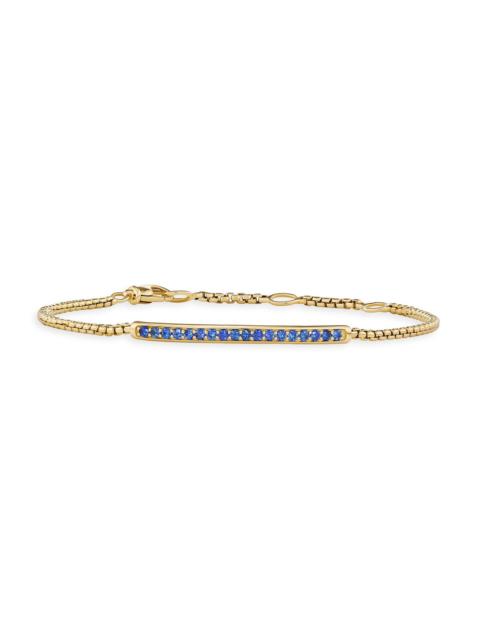 DAVID YURMAN Women's Petite Pavé Bar Bracelet in 18K Yellow Gold - Light Blue Sapphire