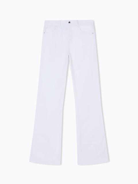 EMPORIO ARMANI J47 Mid-rise flared-hem jeans in light worn stretch denim