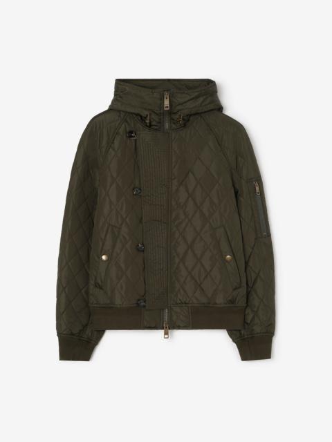 Burberry Hooded Quilted Nylon Bomber Jacket