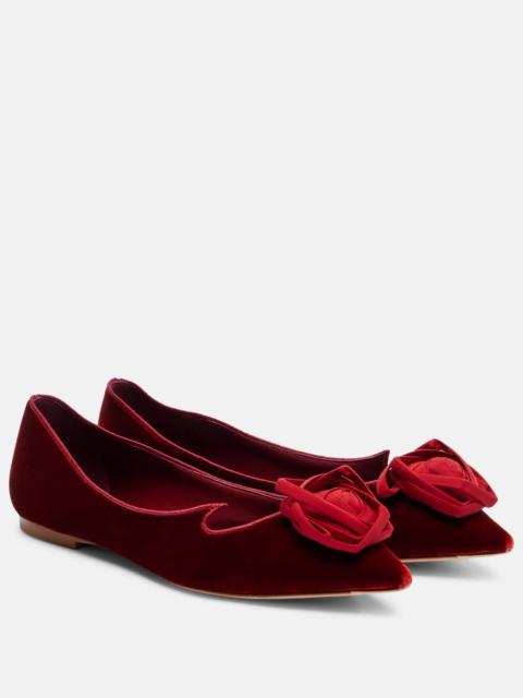 Roger Vivier I Love Vivier Rose velvet ballet flats
