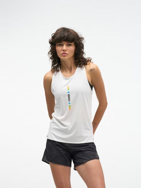 HOKA Women's EveryRun Tank Top in White/Multi