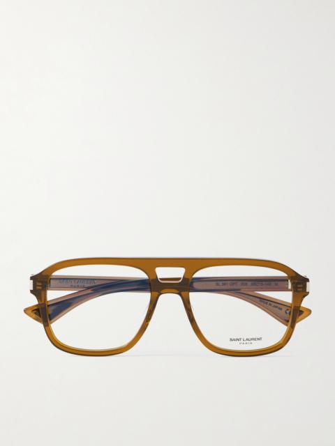 SAINT LAURENT Aviator-Style Acetate Optical Glasses