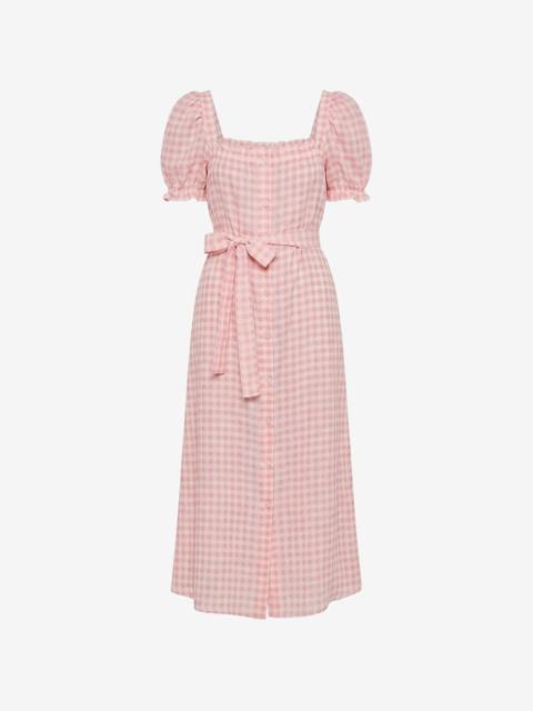 SLEEPER Brigitte gingham-check linen maxi dress