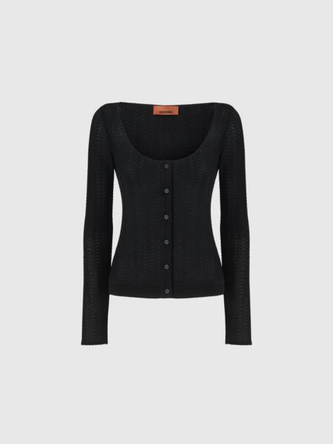Missoni Tone-on-tone cotton and zigzag viscose cardigan