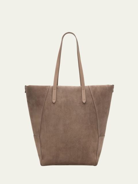 Brunello Cucinelli Duo East-West Suede Tote Bag