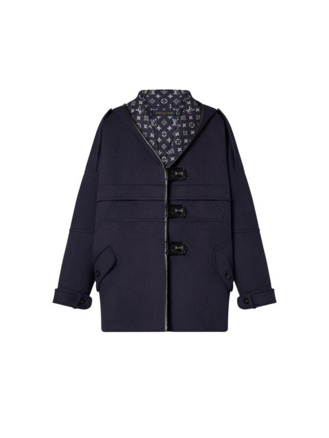 Louis Vuitton Leather Trim Monogram Pea Coat