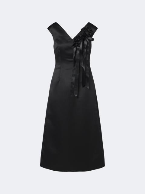 Simone Rocha Floral-appliqué satin midi dress