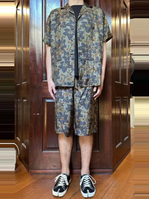 UMA WANG Uma Wang SS25 MUSTARD/BLUE Mustard Blue Terry Vine Floral Viscose Cupro Shirt