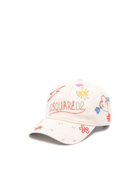 DSQUARED2 embroidered studded cap
