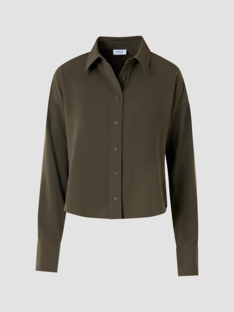 AKRIS Women's Relaxed Lasercut Crêpe Shirt - Olive
