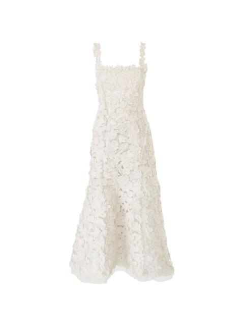 CAROLINA HERRERA embroidered midi dress