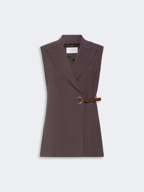Sportmax GETTONE Sleeveless stretch viscose blazer - CHOCOLATE