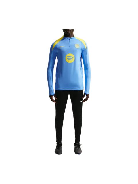 Nike Nike x F.C. Barcelona Strike Fourth Dri-FIT Knit Drill T-Shirt 'University Blue Opti Yellow' FZ1346-