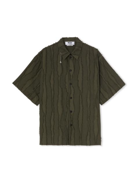 MSGM Solid color jacquard fil coup&eacute; cotton shirt
