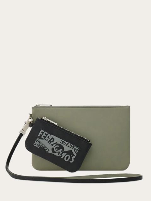 FERRAGAMO Double clutch with logo