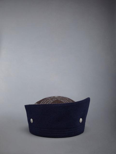 Thom Browne Prince of Wales Check British Wool Turn Back Whale Hat
