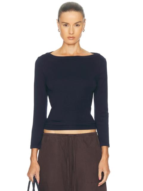 DONNI. The Baby Rib Boatneck Top