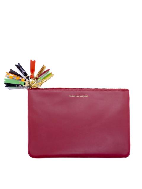 SA5100ZP Tassled Large Pouch Zip Wallet  in Red