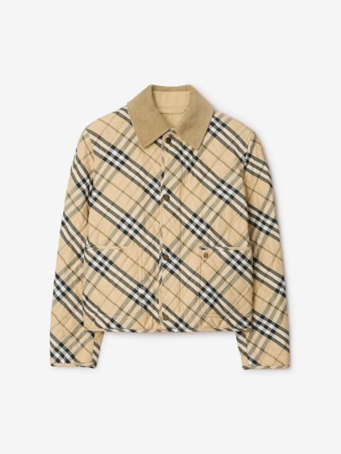 Cropped Check Quilted Barn Jacket