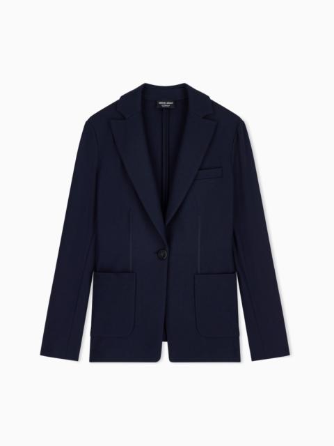 GIORGIO ARMANI Single-breasted jacket in pure cashmere jersey