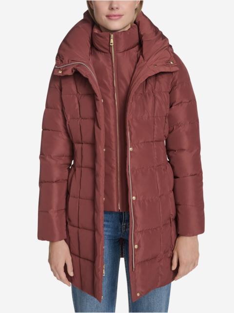 COLE HAAN Women's 32" Signature Hooded Taffeta Down Coat