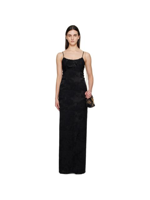 Dries Van Noten Black Brocade Maxi Dress