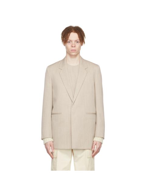 Jil Sander SSENSE Exclusive Beige Wool Blazer