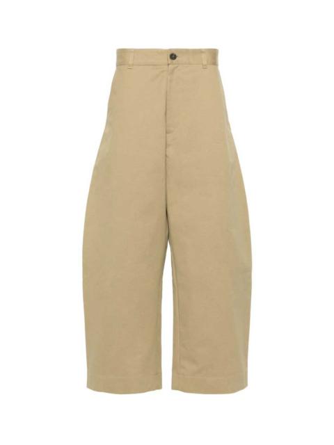 Studio Nicholson Tan Wide Crop Trousers