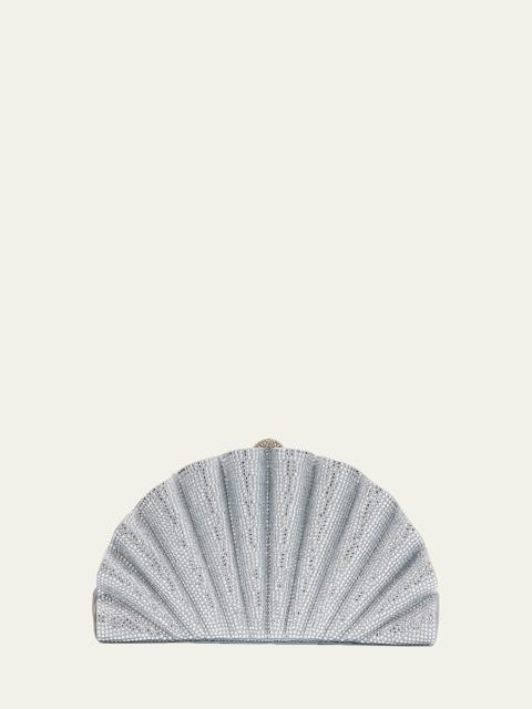 JUDITH LEIBER Origami Crystal Fan Clutch Bag