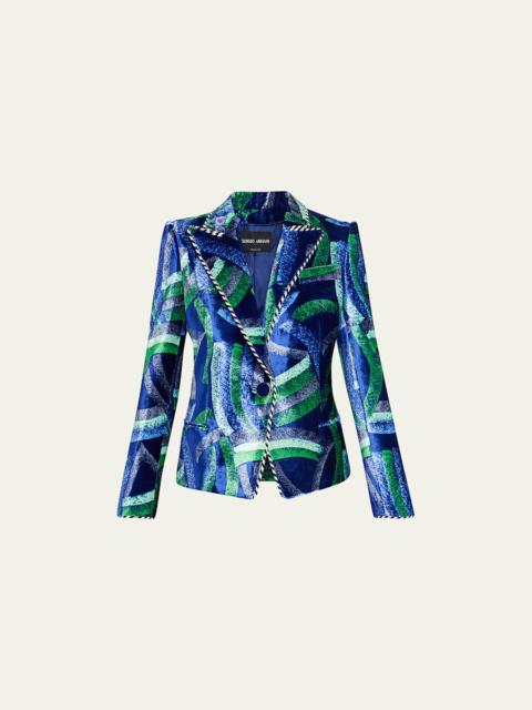 GIORGIO ARMANI Geometry Velvet Jacket
