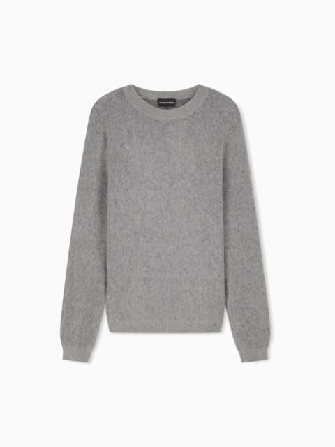 EMPORIO ARMANI BRUSHED MOHAIR BLEND WOOL SWEATER