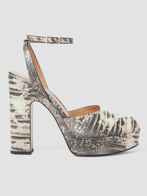 FENDI Women's 125MM Snakeskin-Embossed Leather Sandals - Pergamena Chiaro