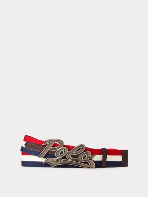 Polo Ralph Lauren Logo-Buckle Striped Belt