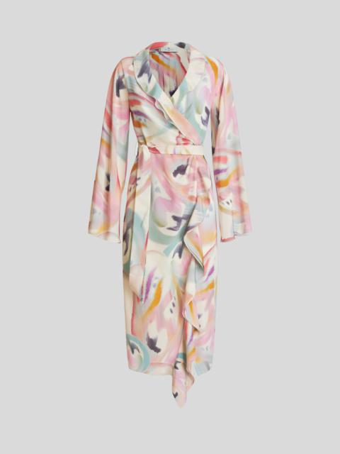 BUTTERFLY PRINT SILK DRESS