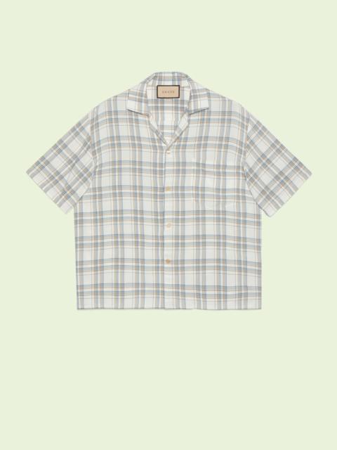 Viscose check bowling shirt