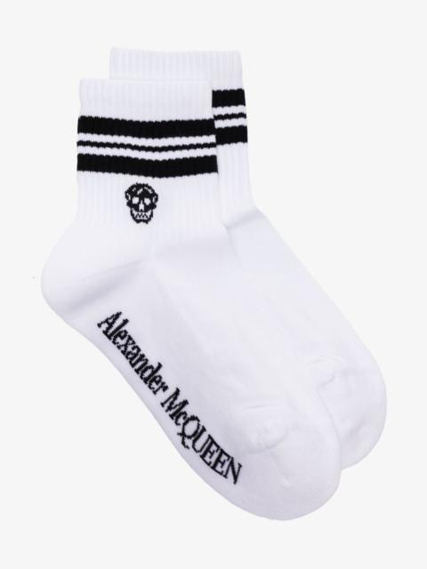Alexander McQueen white skull intarsia socks