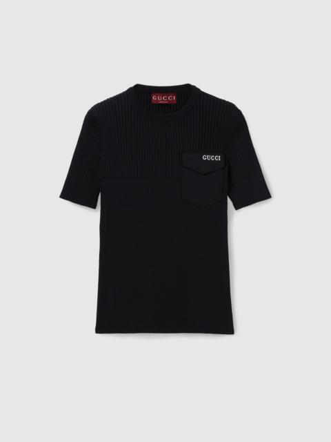 GUCCI Rib fabric top with intarsia