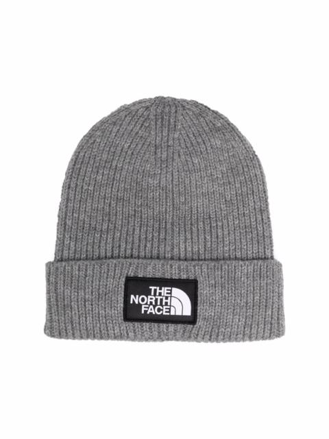 logo-patch ribbed beanie