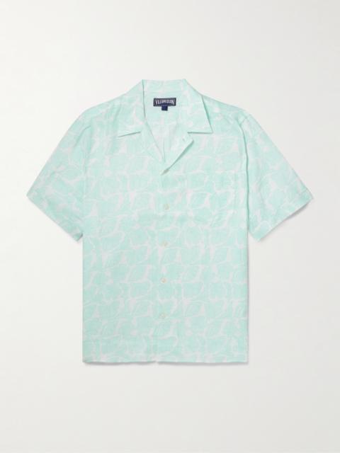 Vilebrequin Charli Camp-Collar Floral-Print Linen Shirt