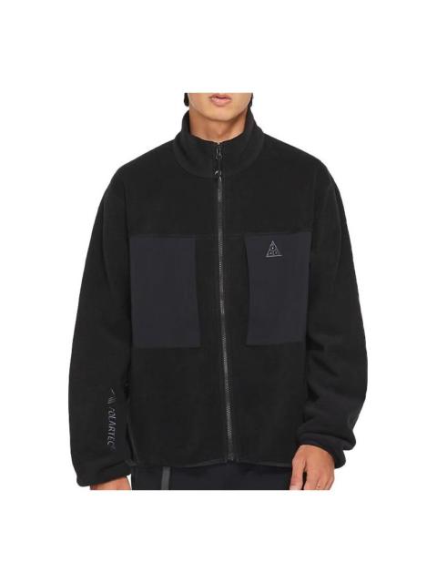 Nike ACG Polartec Wolf Tree Fleece Solid Color Zipper Jacket Black CV0652-010