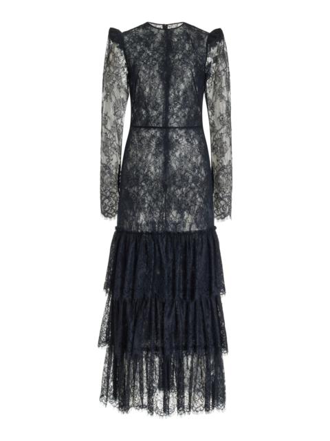 THE VAMPIRE’S WIFE The Earl Tiered Lace Maxi Dress black