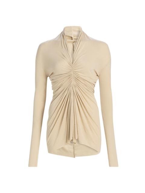 Rick Owens Women's Radiance Ruched Long-Sleeve Top - Sand