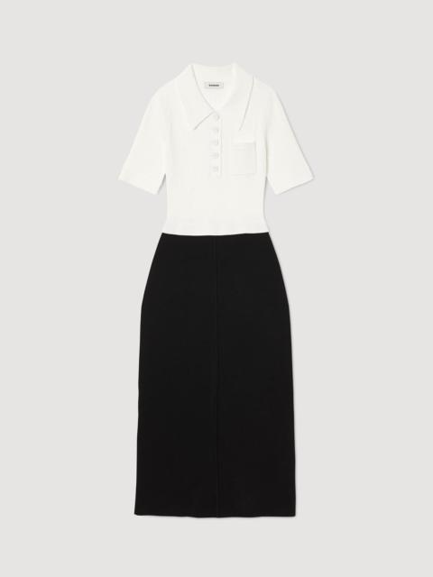 Sandro TWO-TONE MIDI DRESS