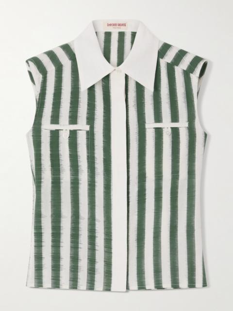EMPORIO SIRENUSE Ylena Ikat Striped Cotton Shirt