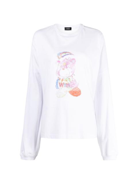 We11done bear-print cotton sweatshirt