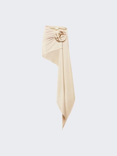 MAGDA BUTRYM Asymmetrical Draped Swim Skirt Cream