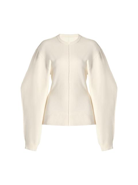 Carolina Soufflé-Knit Sweater ivory