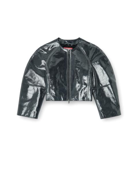 Diesel PATENT-LEATHER JACKET WITH COCOON SLEEVES